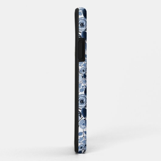 Floral Pattern Waterverf Navy Pastel Blue Case-Mate iPhone Case (Achterkant/rechts)
