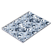 Floral Pattern Waterverf Navy Pastel Blue Notitieboek (Linkerzijde)