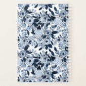 Floral Pattern Waterverf Navy Pastel Blue Planner (Achterkant)