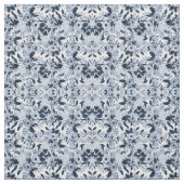 Floral Pattern Waterverf Navy Pastel Blue Stof (Swatch)