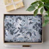 Floral Pattern Waterverf Navy Pastel Blue Tissuepapier (Geschenk)
