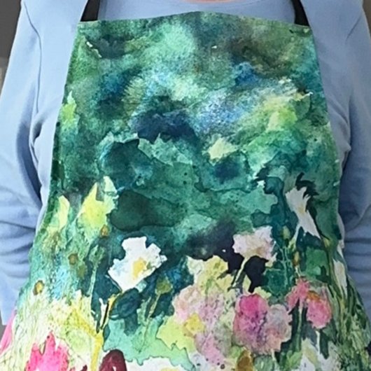 Floral Pattern Waterverf Schort