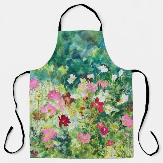 Floral Pattern Waterverf Schort (Voorkant)