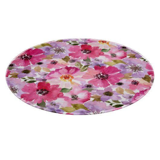 Floral Pattern-Waterverf Snijplank (Hoek)