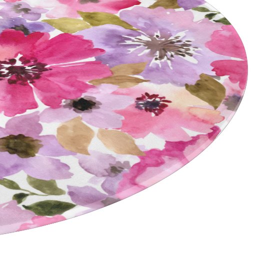 Floral Pattern-Waterverf Snijplank (Hoek)