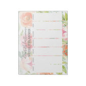 Floral Pattern Weeklanner gekleurde Waterverf Notitieblok (Linkerzijde)