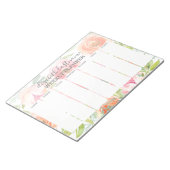 Floral Pattern Weeklanner gekleurde Waterverf Notitieblok (Schuin)