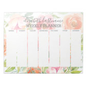 Floral Pattern Weeklanner gekleurde Waterverf Notitieblok (Voorkant)