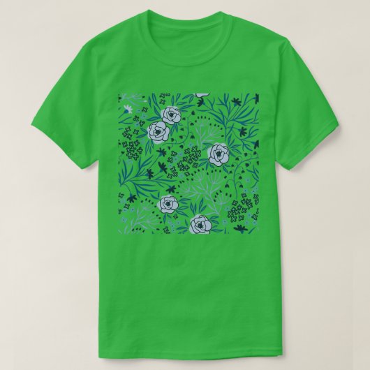 Floral Pattern White Achtergrond T-shirt (Design voorkant)