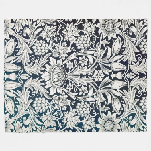  Floral Pattern, William Morris Fleece Deken (Voorkant (Horizontaal))