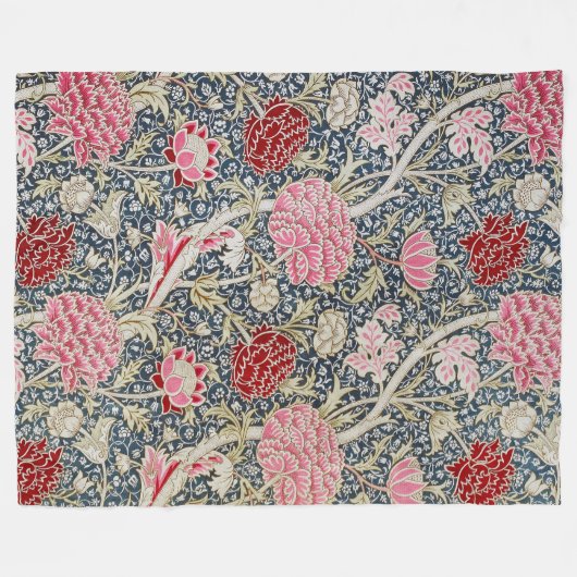 Floral Pattern, William Morris Fleece Deken (Voorkant (Horizontaal))