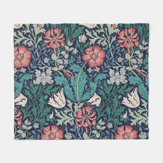  Floral Pattern, William Morris Fleece Deken (Voorkant (Horizontaal))