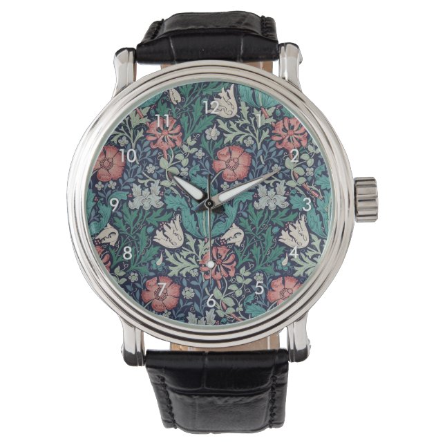  Floral Pattern, William Morris Horloge (Voorkant)
