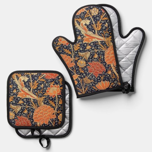 Floral Pattern, William Morris Ovenwant & Pannenlap Set (Voorkant / Achterkant)