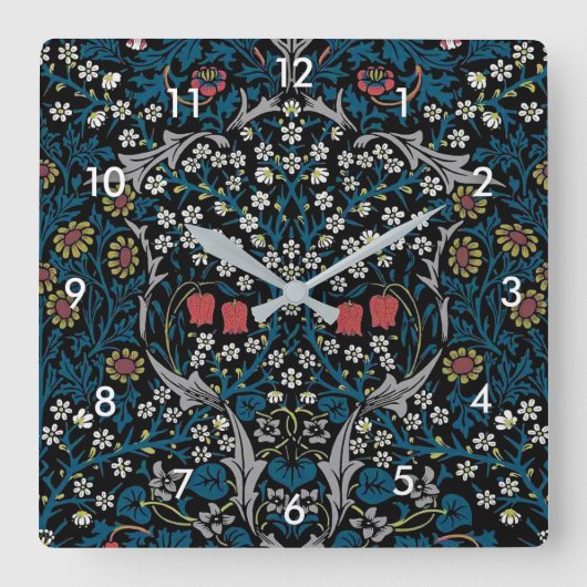  Floral Pattern, William Morris Vierkante Klok (Voorkant)