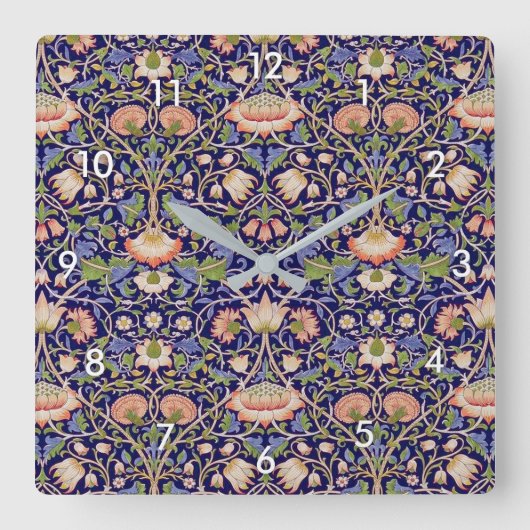 Floral Pattern, William Morris Vierkante Klok (Voorkant)