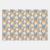 Floral Pattern with Blue Peonies and White Flowers Inpakpapier Vel (Voorkant 2)