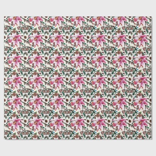 Floral Pattern Wrapping Paper Cadeaupapier (Vlak)