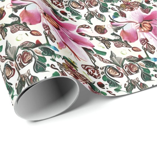 Floral Pattern Wrapping Paper Cadeaupapier (Rol Hoek)