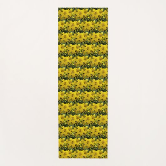 Floral Pattern Yellow Asiatic Lilies Yogamat (Voorkant)