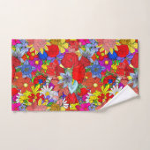 Floral Pattern Yellow Blue Paars Green Red Bad Handdoek (Handdoek)