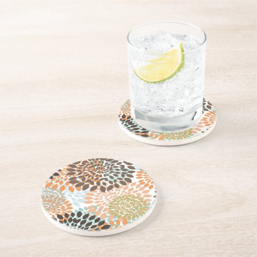 Floral Pattern Zandsteen Onderzetter (Zijkant)