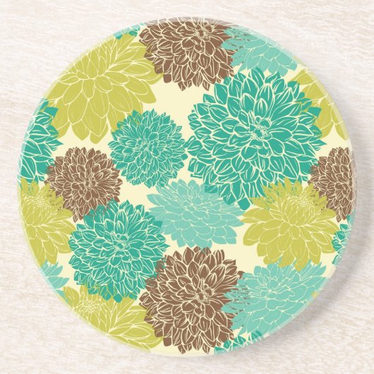 Floral Pattern Zandsteen Onderzetter (Voorkant)
