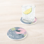 Floral Pattern Zandsteen Onderzetter (Zijkant)