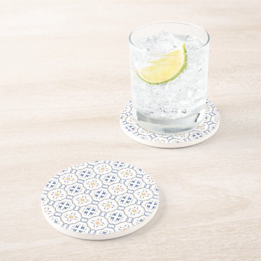 Floral Pattern Zandsteen Onderzetter (Zijkant)