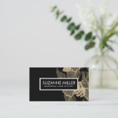 Floral Pattern | Zwart Visitekaartje (Staand voorkant)