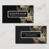 Floral Pattern | Zwart Visitekaartje (Voorkant / Achterkant)