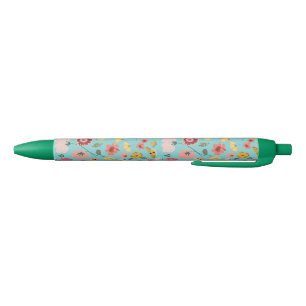 Floral Pattern Zwarte Inkt Pen