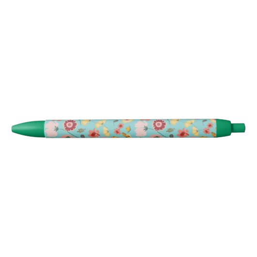 Floral Pattern Zwarte Inkt Pen (Voorkant)