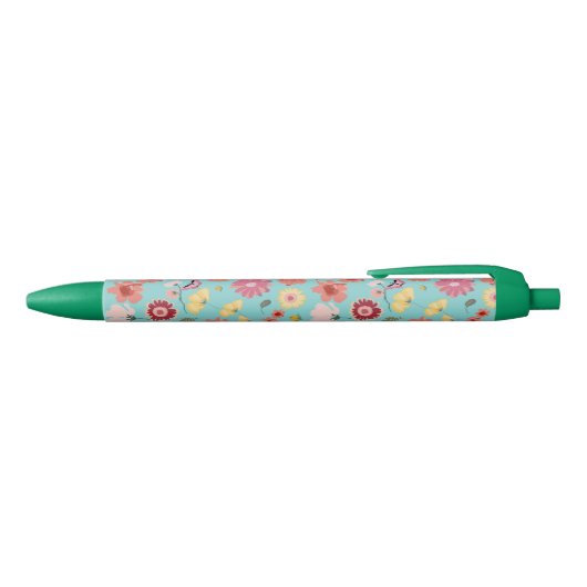 Floral Pattern Zwarte Inkt Pen (Bovenkant)