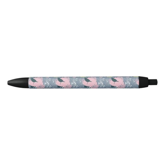 Floral Pattern Zwarte Inkt Pen (Voorkant)