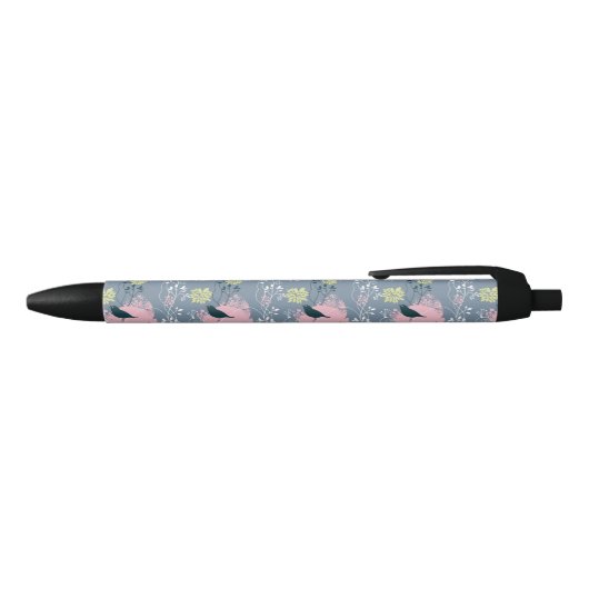 Floral Pattern Zwarte Inkt Pen (Bovenkant)