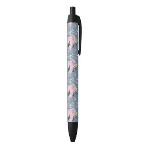 Floral Pattern Zwarte Inkt Pen