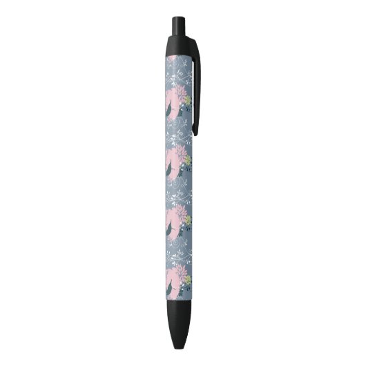 Floral Pattern Zwarte Inkt Pen (Achterkant (Verticaal))