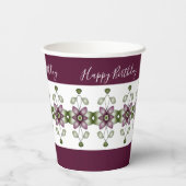 Floral Patterned Accented Papieren Bekers (Achterkant)