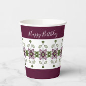 Floral Patterned Accented Papieren Bekers (Links)