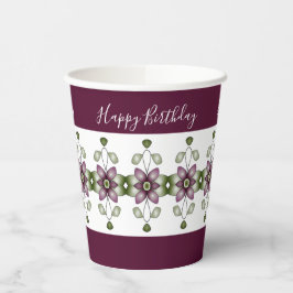 Floral Patterned Accented Papieren Bekers