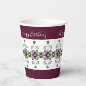 Floral Patterned Accented Papieren Bekers (Voorkant)