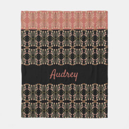 Floral Patterned Designer Fleece Deken