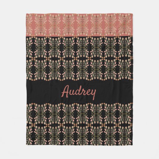 Floral Patterned Designer Fleece Deken (Voorkant)