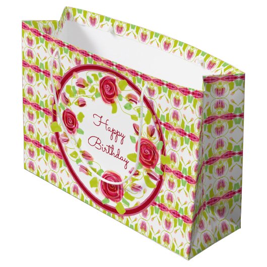  Floral Patterned Designer Groot Cadeauzakje (Achterkant Gekanteld)