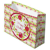 Floral Patterned Designer Groot Cadeauzakje (Voorkant Gekanteld)