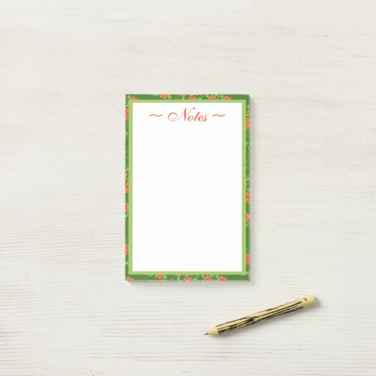 Floral patterned designer post-it® notes (Op bureau)