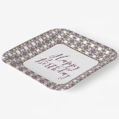 Floral Patterned Designer Square Papieren Bordje (Gebogen)