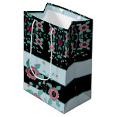Floral Patterned Elegant Medium Cadeauzakje (Voorkant Gekanteld)