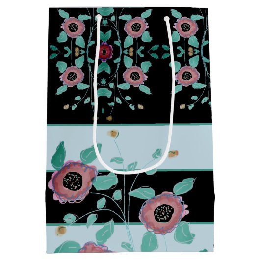 Floral Patterned Elegant Medium Cadeauzakje (Achterkant)